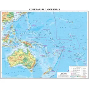 Australija i Oceanija, fizička 1:10 000 000 