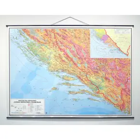 Južno hrvatsko primorje - Dalamacija, fizička 1:200 000