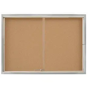 Oglasni ormarić u metalnom plastificiranom okviru s kliznim vratima, pozadina pluto, 200X100
