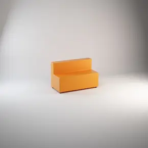 Pravokutni puf 120 sa naslonom, presvučen umjetnom kožom u boji