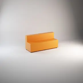 Pravokutni puf 160 sa naslonom, presvučen umjetnom kožom u boji