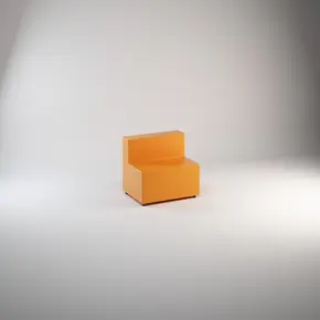 Pravokutni puf 80 sa naslonom, presvučen umjetnom kožom u boji