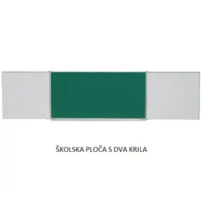 Školska ploča za montažu na zid s preklopom 240x120 s dva krila na preklop